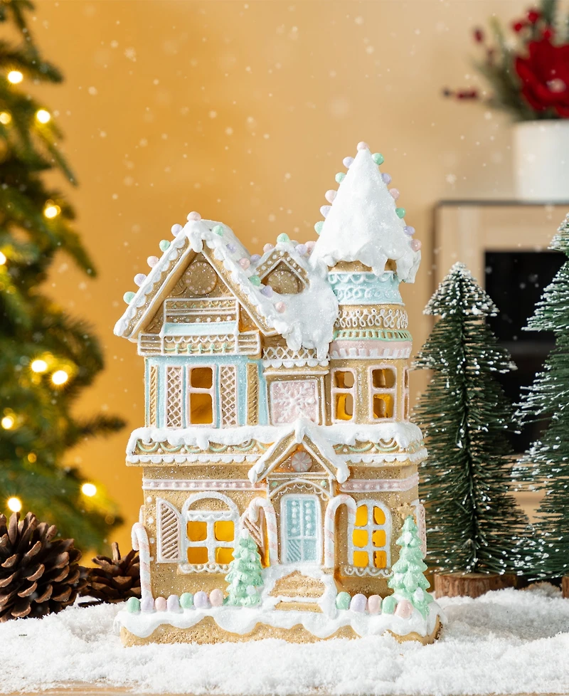 Glitzhome 11.75" Resin Christmas Macaron Village