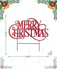 Glitzhome 36" Metal Oversized Christmas "Merry Christmas" Yard Stake