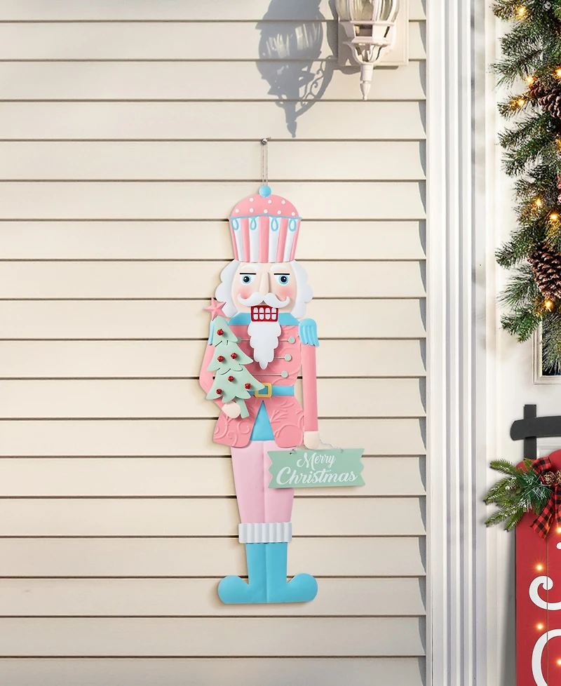 Glitzhome 36" Metal Christmas Nutcracker Yard Stake