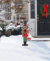Glitzhome 36" Metal Christmas African Nutcracker Yard Stake