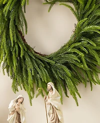 Glitzhome 28" Greenery Polyethylene Christmas Dripping Wreath
