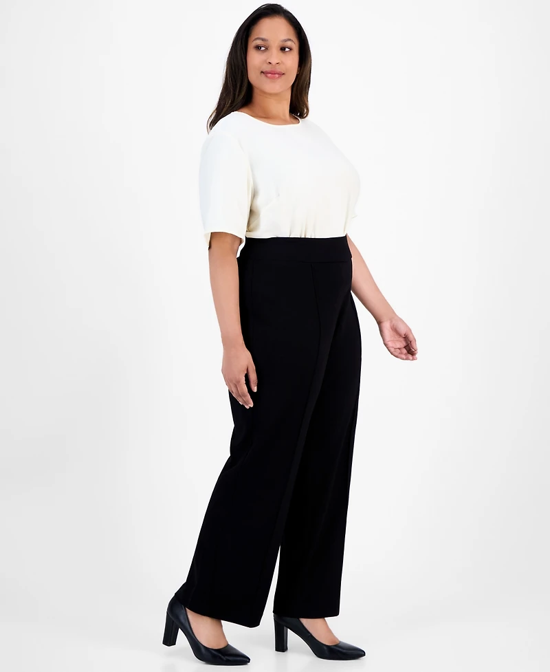 Jones New York Plus High-Rise Wide-Leg Pants