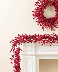 Glitzhome 6 ft Plastic Christmas Berries Garland