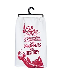 Primitives by Kathy Your Ornaments Are History Cat Kitchen Towel