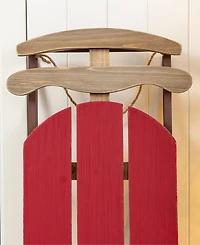 Glitzhome 34.25" Wooden Christmas Sleigh Porch Decor