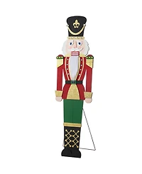 Glitzhome 60" Wooden Christmas Traditional Nutcracker Porch Decor