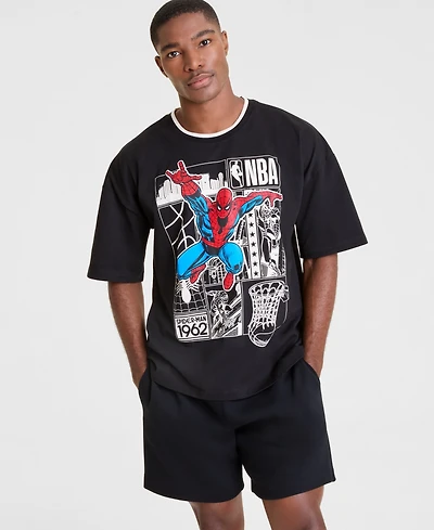 Macy's Marvel X Nba Men's "It's Spidey" Spiderman Short Sleeve Graphic T-Shirt, Exclusive