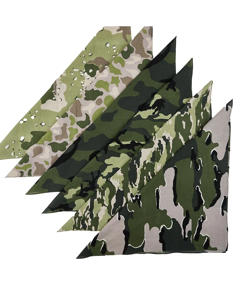 Camo Pattern 22" x 22" 6-Pack Bandana Set