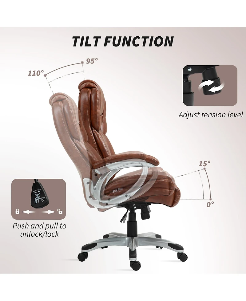 Homcom Office Chair with Swivel Wheels & Adjustable Height,