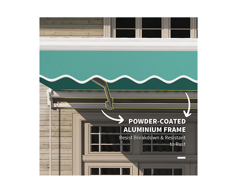 Outsunny 13' x 8' Manual Retractable Awning Sunshade Shelter,