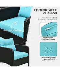 Outsunny 5pcs Outdoor Patio Furniture Set All Weather Wicker Conversation Set