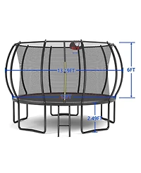 Streamdale Furniture 12FT trampoline Pumpkin- ladder-Black Red