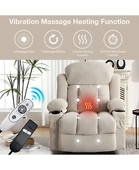 Power Lift Recliner Chair with Heat and Massage Electric Fabric for Elderly