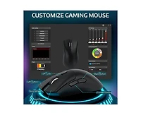 risokeys Wireless Gaming Mouse,Tri-Mode Connection (2.4G/Wired/BT5.2),55g Lightweight,18K Dpi Optical Sensor, 20 Million Key Life,Ergonomic Design,for