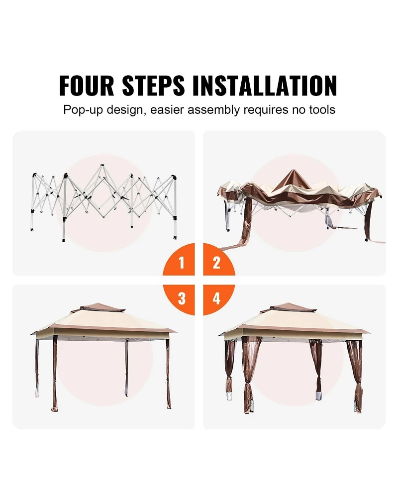 Slickblue Portable Pop-Up Gazebo with Mesh Netting and Durable Metal Frame – Ideal for Outdoor Events or Patio Use