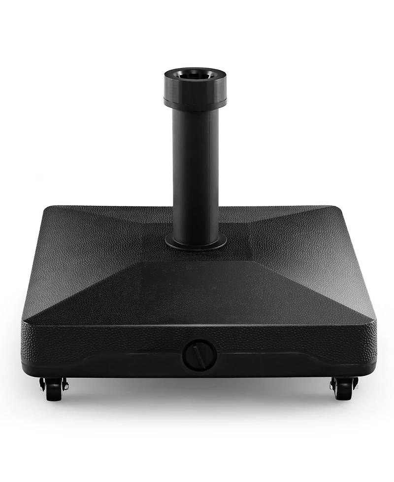 Gymax Patio Umbrella Base w/ 4 Universal Wheels 2 Receivers Square Pole Stand Outdoor