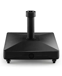 Gymax Patio Umbrella Base w/ 4 Universal Wheels 2 Receivers Square Pole Stand Outdoor