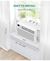 Cowsar 12,000 Btu Window Air Conditioner Cools up to 550 Sq. ft, Ultra Quiet Window Ac Unit with Remote Control, 4 in 1 Energy Saving Air Conditioner