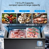 Cowsar 2.8 Cubic Chest Freezer Feet Compact Freezer with 3 Removable Baskets, Free Standing Top open Door Deep Freezer, Adjustable Temperature for Hom
