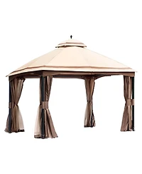 Slickblue Large Outdoor Gazebo with Mosquito Netting and Reinforced Metal Frame – Fits 10 to 12 People for Garden Use