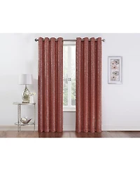 Kate Aurora 2 Piece Metallic Sparkle Thermal Grommet Blackout Curtain Panels