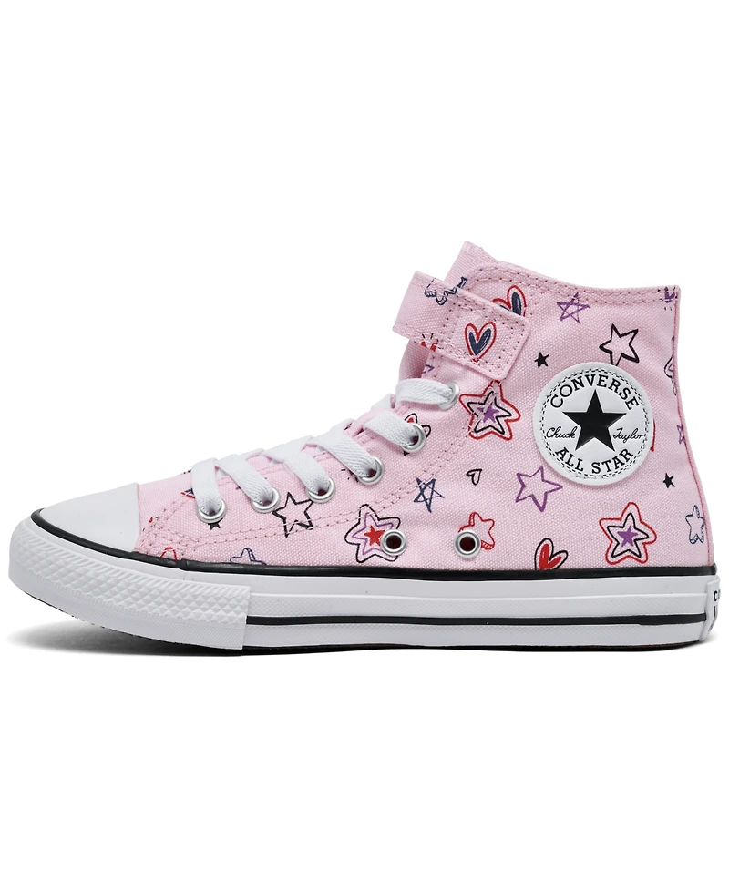 Converse Little Girls Chuck Taylor All Star Doodles Stay-Put Closure Strap High Top Casual Sneakers from Finish Line