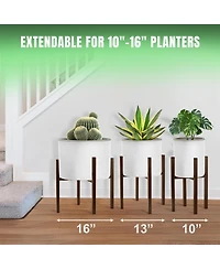 Sorbus 2 Pack Adjustable Metal Plant Stand – Mid Century Style Flower Pot Holder, 10 to 16 Inches Planter Stand for Modern Home Decor, Houseplants