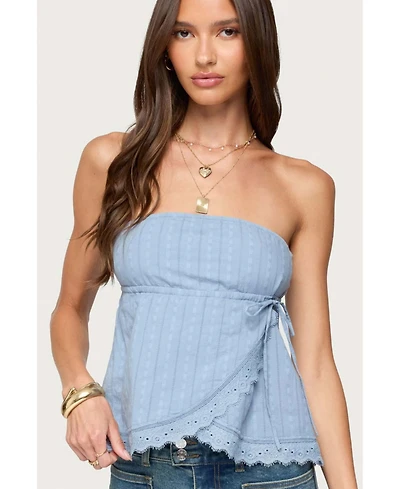 Edikted Women's Narnie Striped Strapless Wrap Top