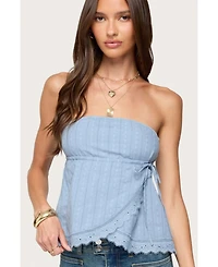 Edikted Women's Narnie Striped Strapless Wrap Top