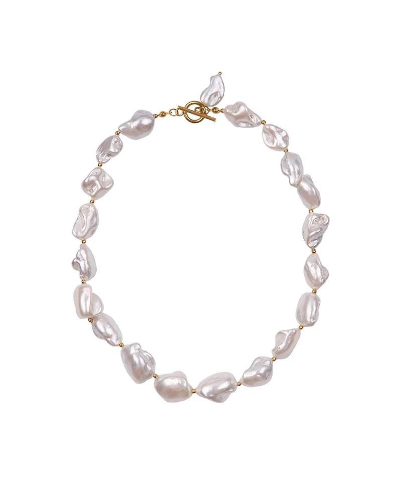 Tseatjewelry Liv Necklace pearl 18k gold plated on stainless steel