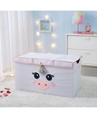 Cesicia Poly Canvas Collapsible Toy Storage Trunk, 28" W, Unicorn