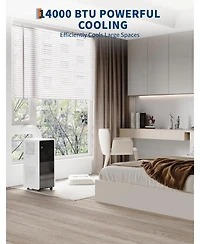 gaomon 14,000 Btu Portable Ac with Remote, 3-in-1 Drainage-Free Unit, Dehumidifier & Fan, Black