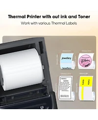 Polono Label Maker Machine with Tape, PM220-a Bluethooth Label Printer, 2 Inch Portable Thermal Printer for Small Business, Address, Logo, Clothing, S