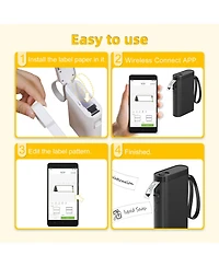 Polono Label Maker Machine with Tape, P21-a Bluetooth Label Printer, Wireless Mini Label Makers with Multiple Templates for Organizing Office Home