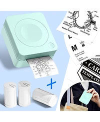 Polono Sticker Printer, PM230-a Mini Thermal Printer Bluetooth Portabel Sticker Maker with 3 Rolls of Paper