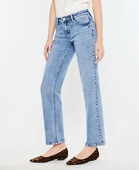 Kancan Women's Mid Rise True Straight Jeans