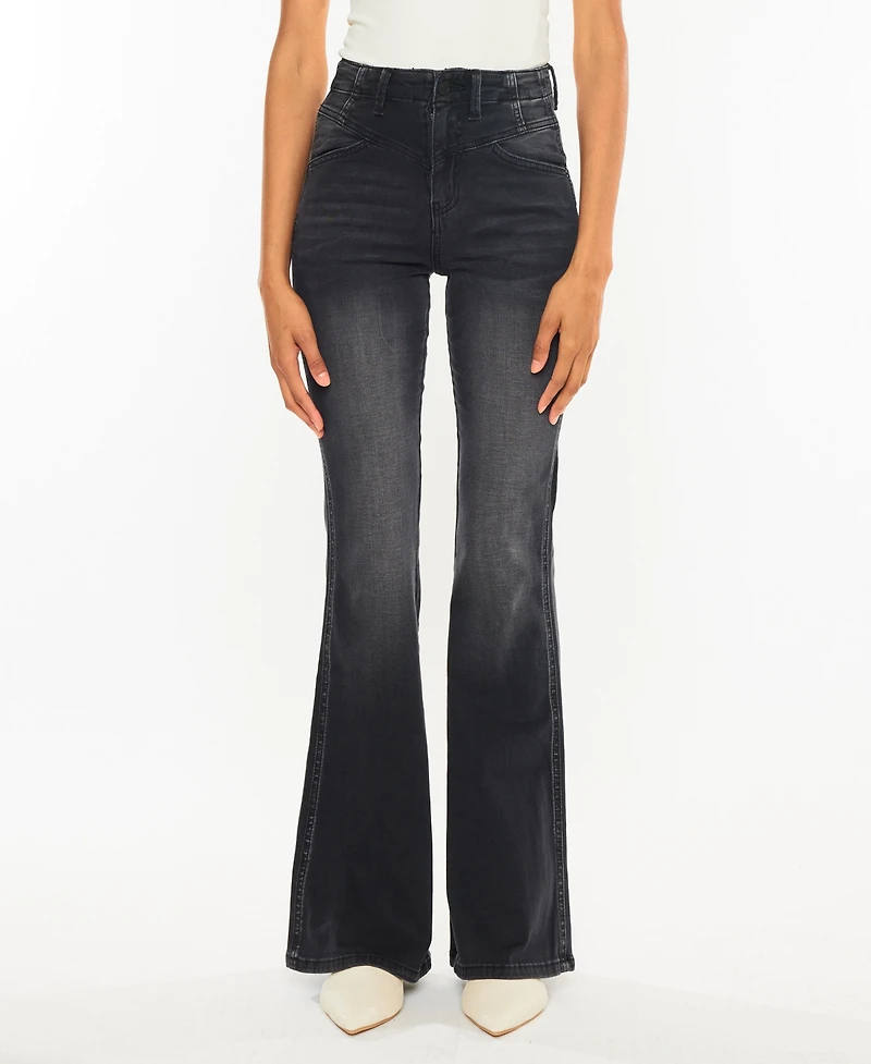 Kancan Women's Ultra High Rise Flare Jeans