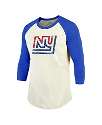 Majestic Threads Men's Lawrence Taylor Cream/Red New York Giants Retired Player Name Number 3/4 Raglan Sleeve T-Shirt