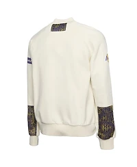 Two Hype x Nba Men's Cream Los Angeles Lakers Culture Hoops Collection Premium Pullover Sweatshirt