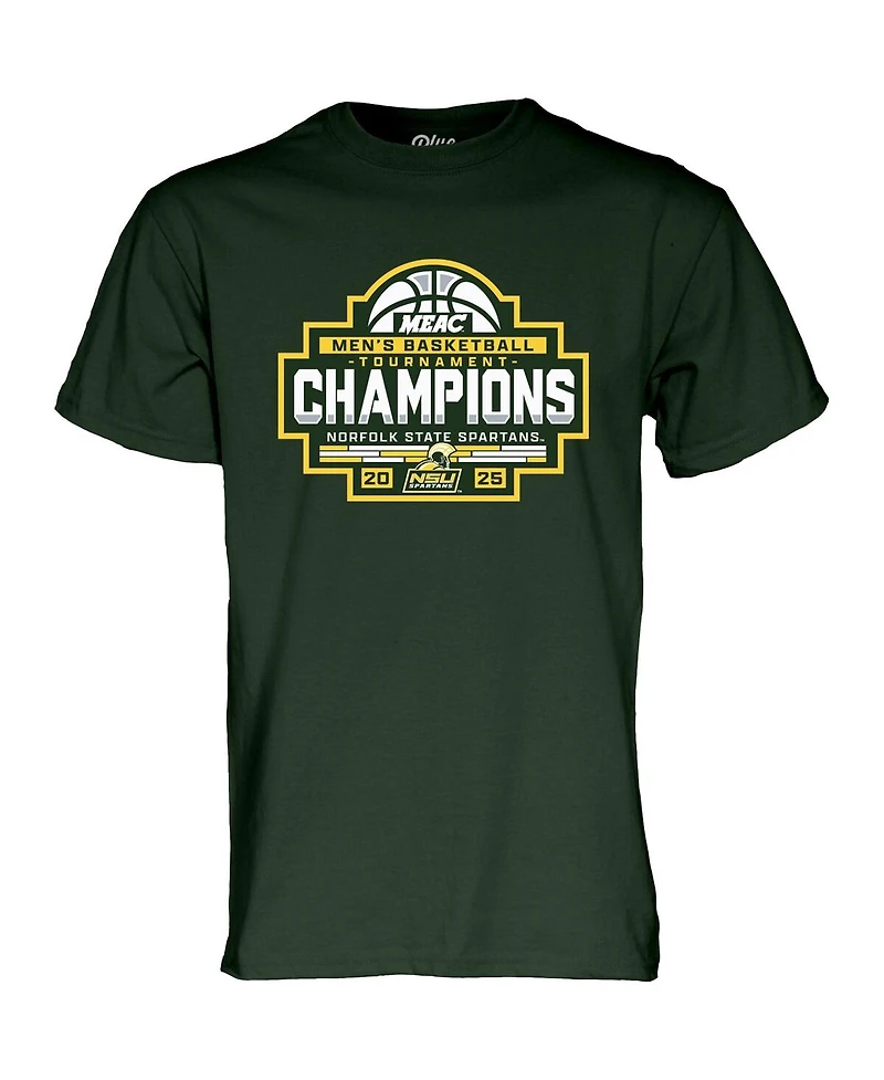 Blue 84 Men's and Women's Green Norfolk State Spartans 2025 Meac Men's Basketball Conference Tournament T-Shirt