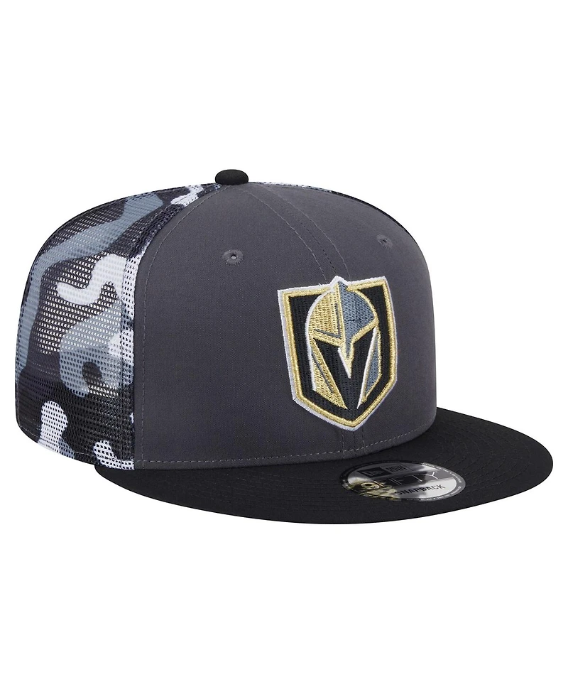New Era Men's Gray/Black Vegas Golden Knights Camo Meshback 9FIFTY Snapback Hat
