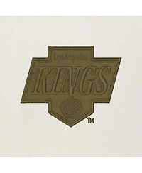 Antigua Men's Cream/Olive Los Angeles Kings Intrepid Sand Raglan Long Sleeve Hoodie T-Shirt