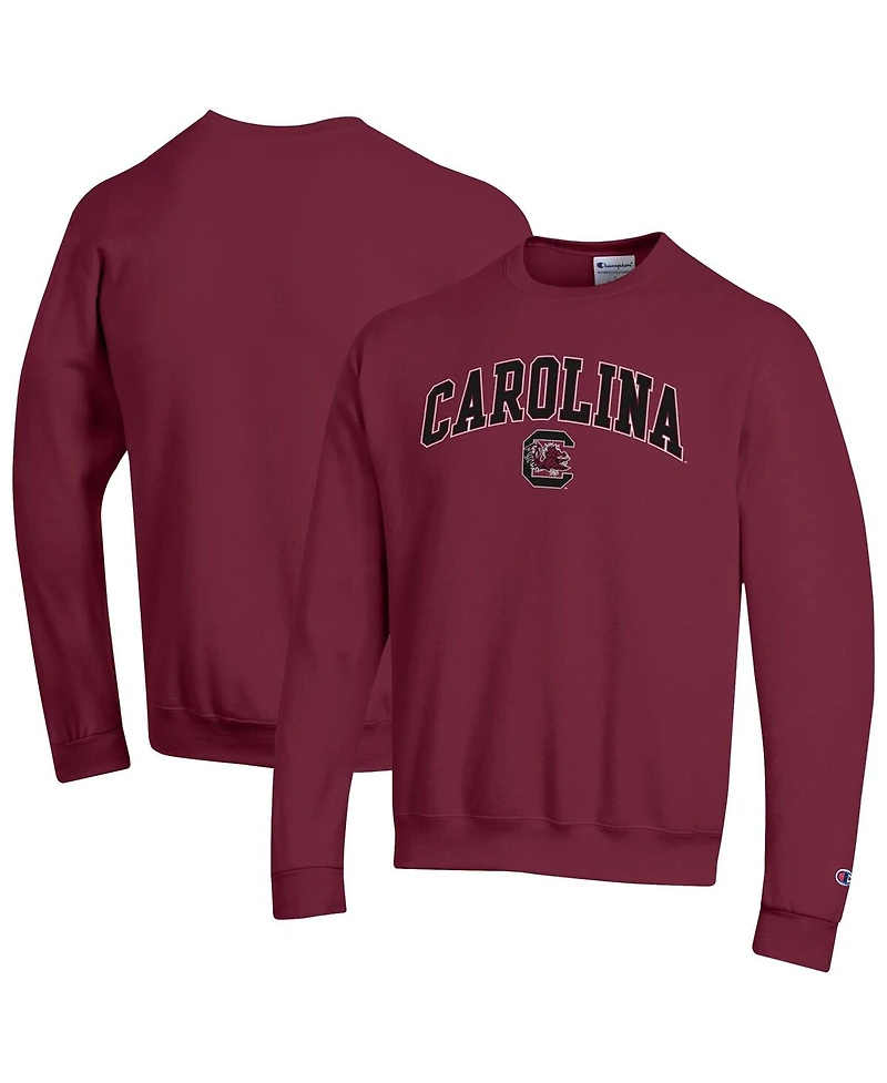 Champion Men's Garnet South Carolina Gamecocks Arch Over Logo Pullover Sweatshirt