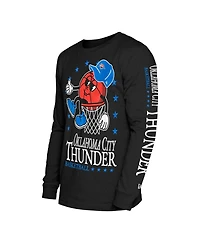 New Era Men's Black Oklahoma City Thunder Old School Sport Long Sleeve T-Shirt