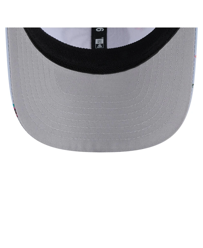 New Era Men's Light Blue/Gray Dallas Mavericks Adventure Aloha Pattern 9SEVENTY Stretch-Snap Hat