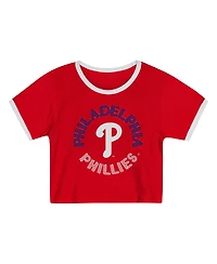 Outerstuff Girls Preschool Red Philadelphia Phillies Double Run T-Shirt and Shorts Set