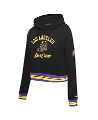Pro Standard Women's Black Los Angeles Lakers 2024/25 City Edition Cropped Pullover Hoodie
