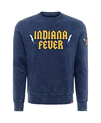 Sportiqe Men's and Women's Navy Indiana Fever Rock Roll Collection Freddy Mineral Wash Pullover Sweatshirt