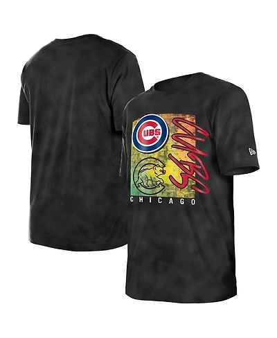 New Era Women's Black Chicago Cubs Sport Classics Enzyme Wash Oversized T-Shirt