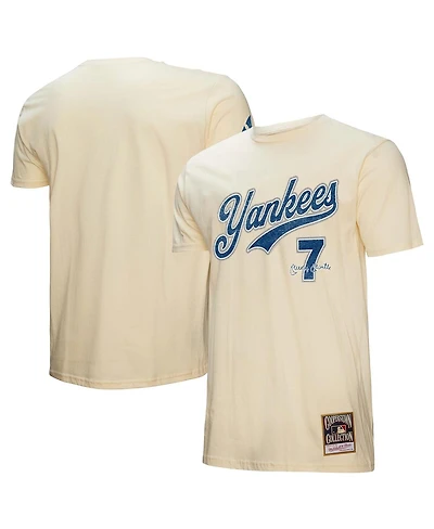 Mitchell & Ness Men's Mickey Mantle Cream New York Yankees Cooperstown Collection Player T-Shirt
